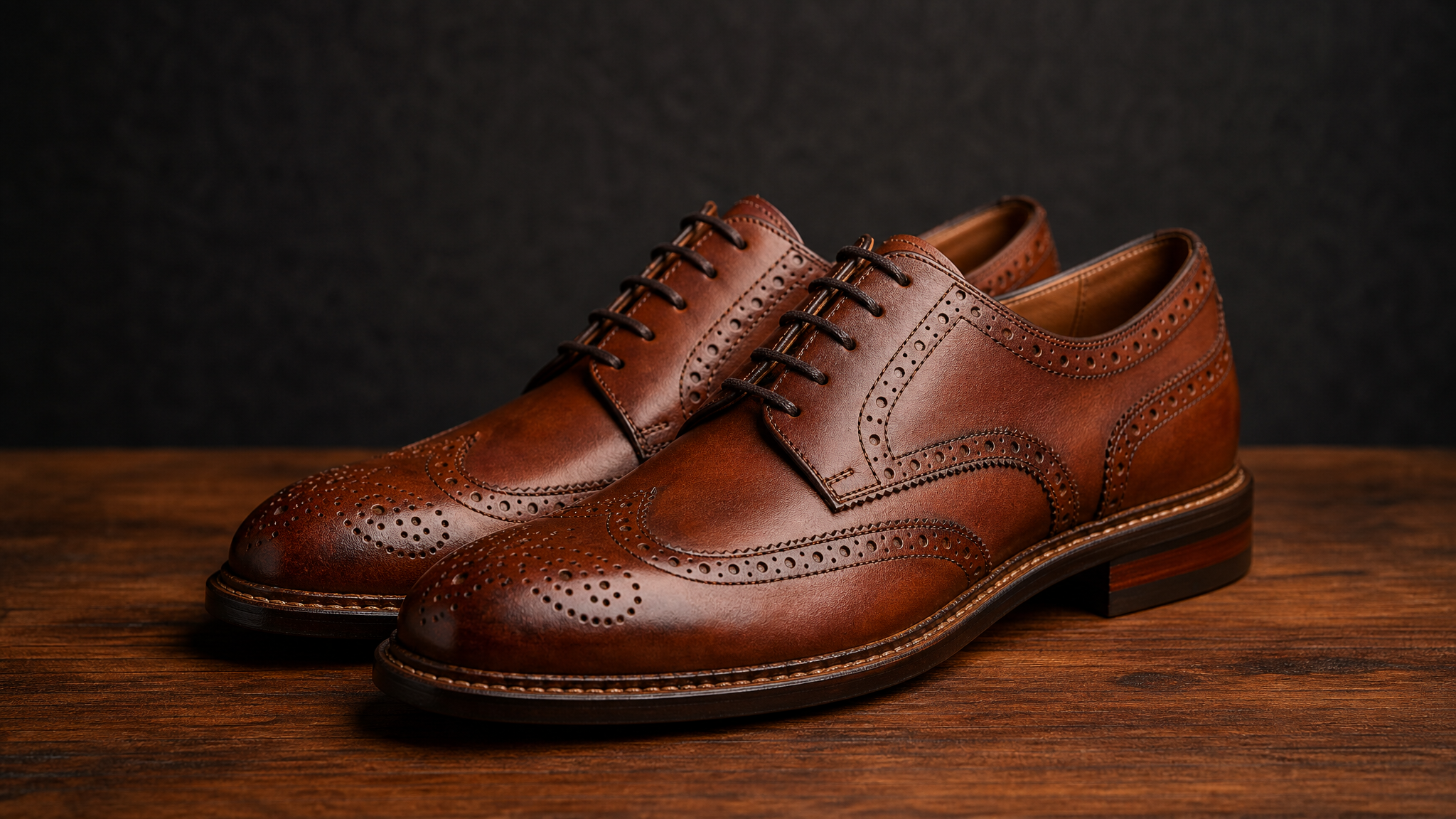 YF-BR-2621 full-grain full brogue wingtip, Goodyear welted