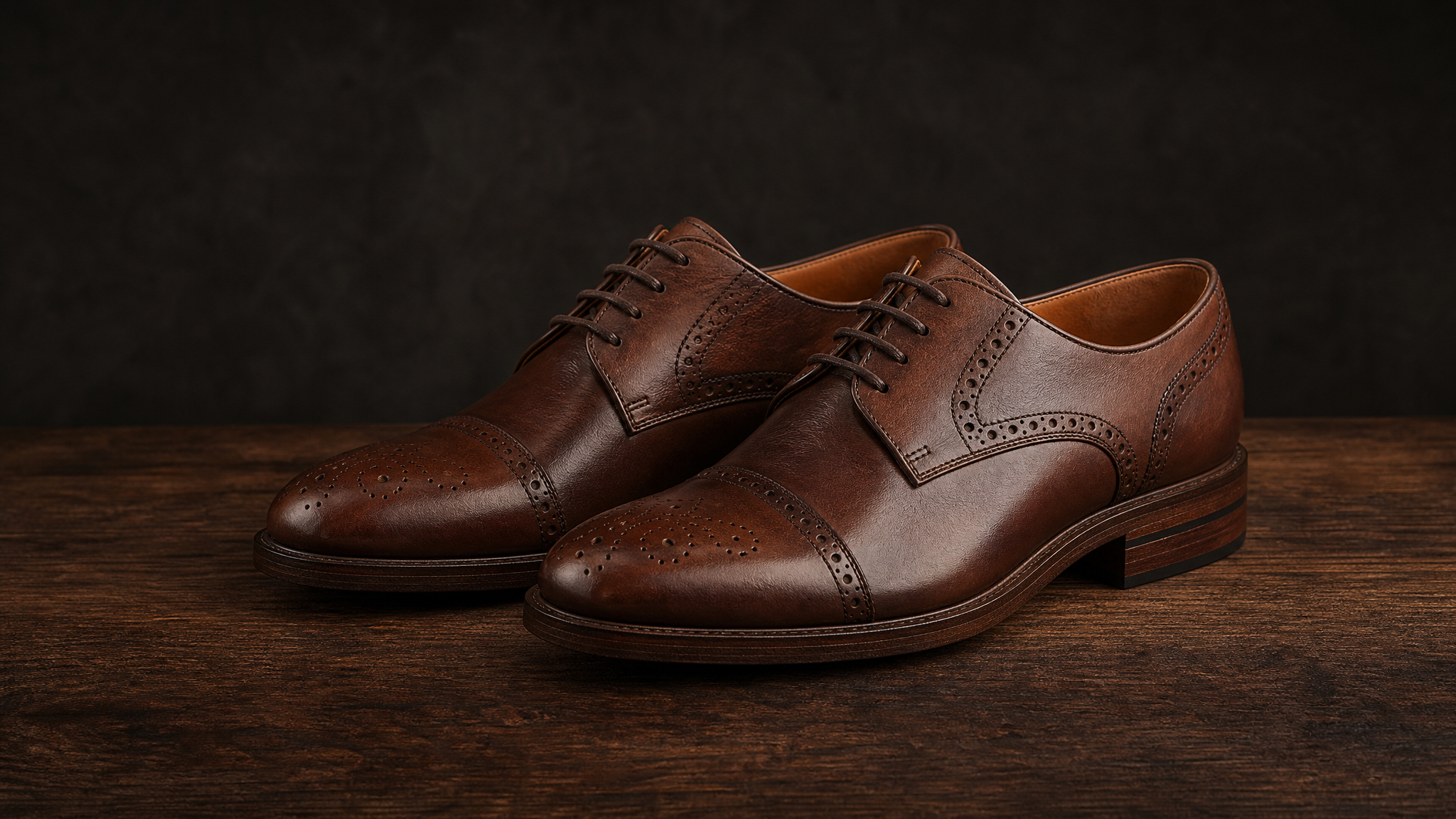 YF-BR-2622 top-grain semi-brogue, Blake construction