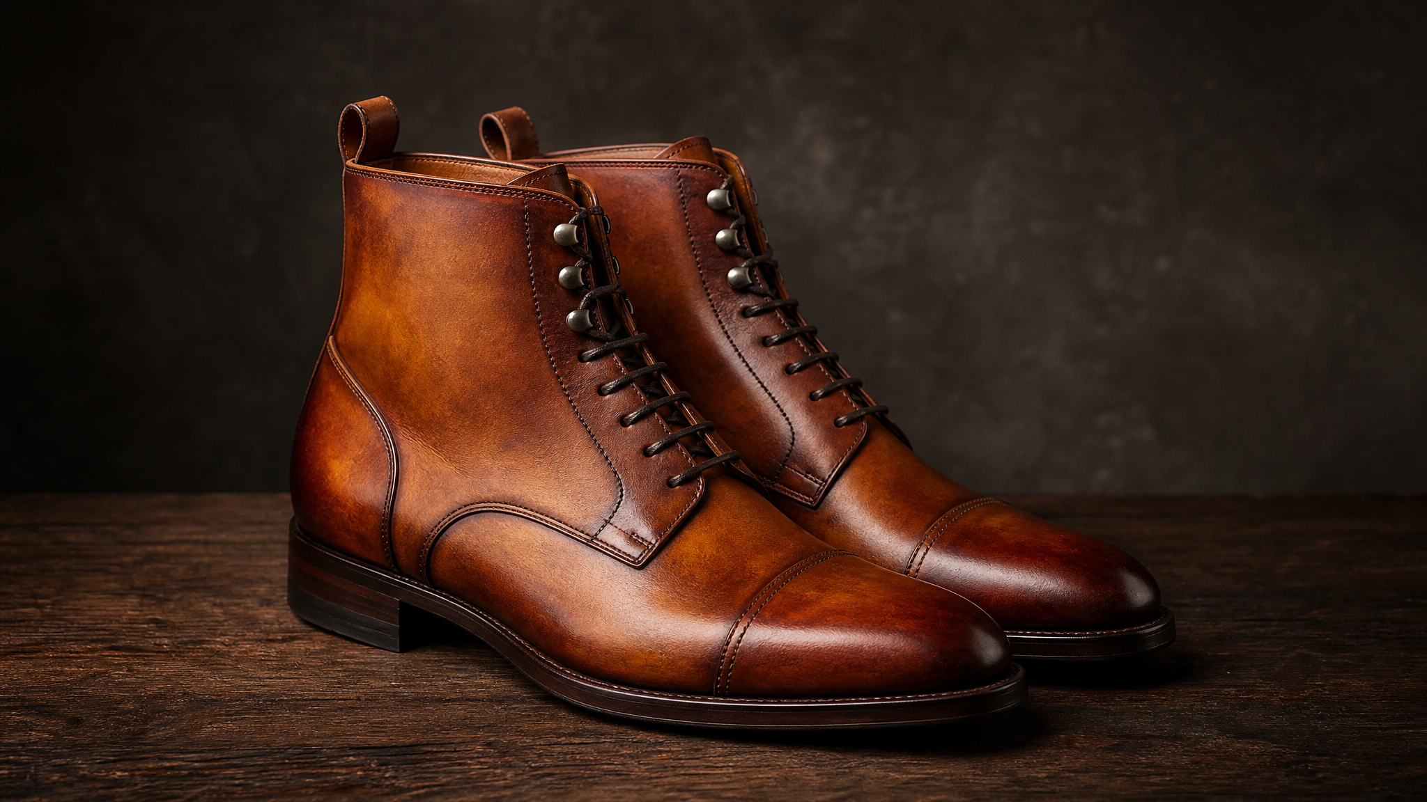 YF-BT-2661 hand-burnished full-grain dress boot
