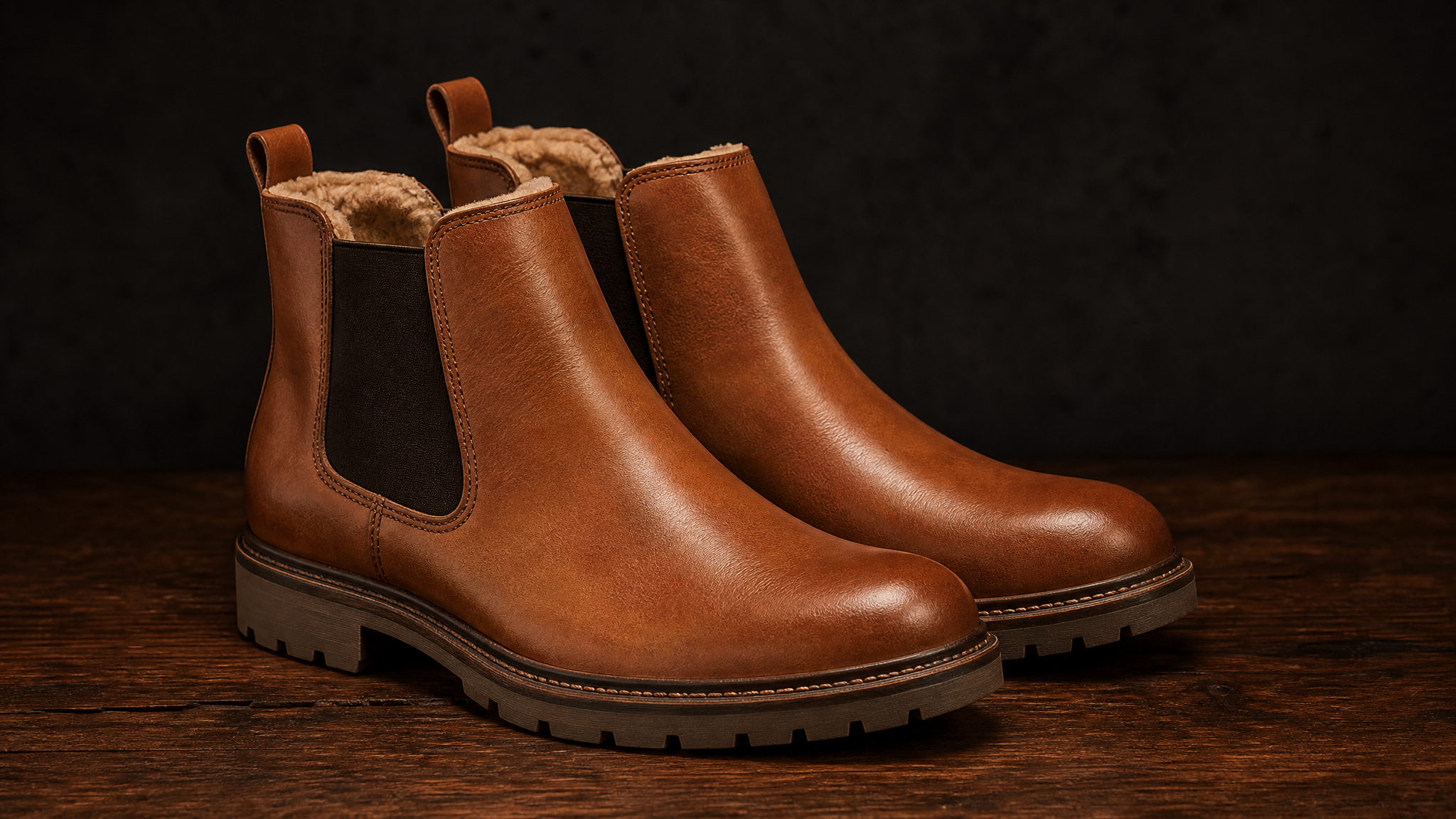 YF-CB-2653 top-grain winter-lined chelsea boot