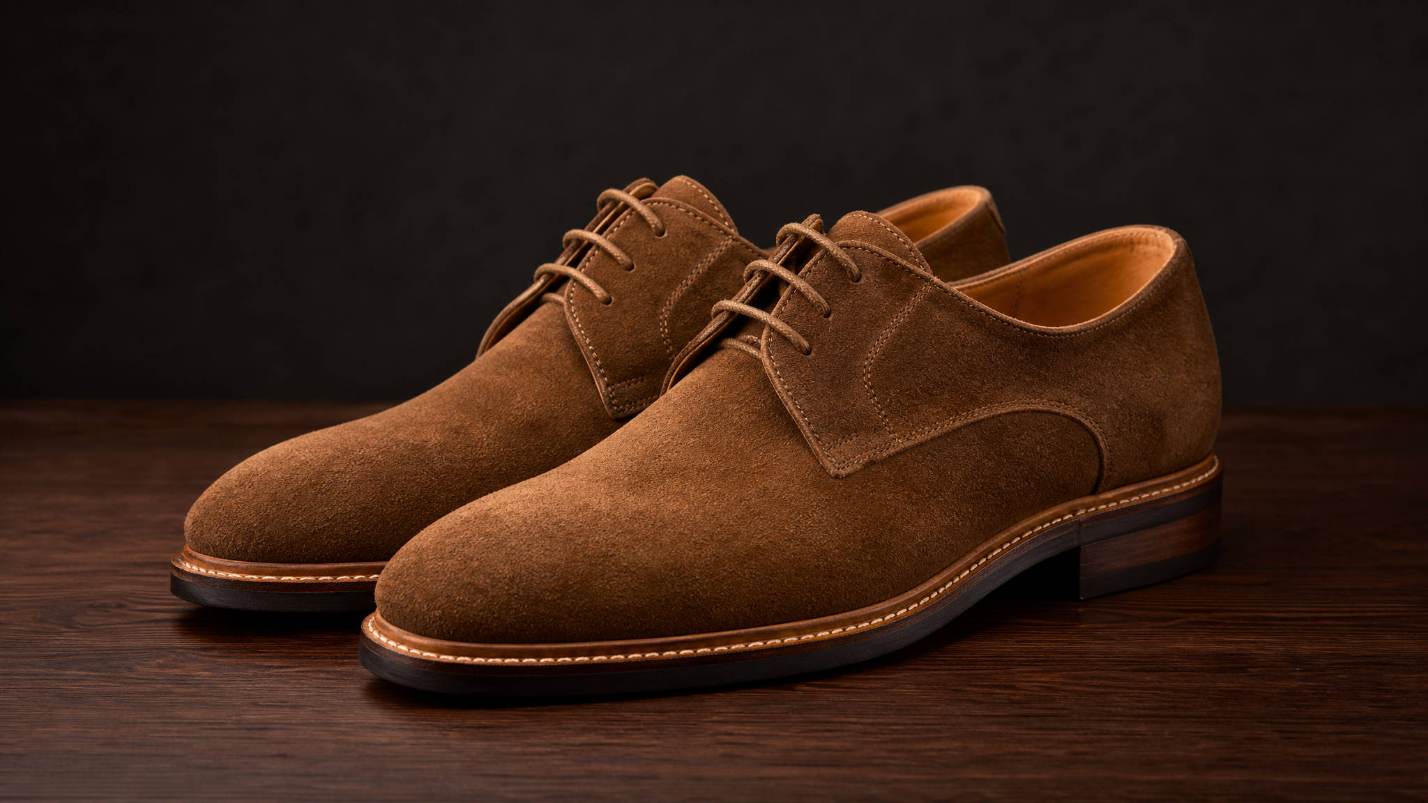 YF-DB-2613 split suede derby, Blake construction