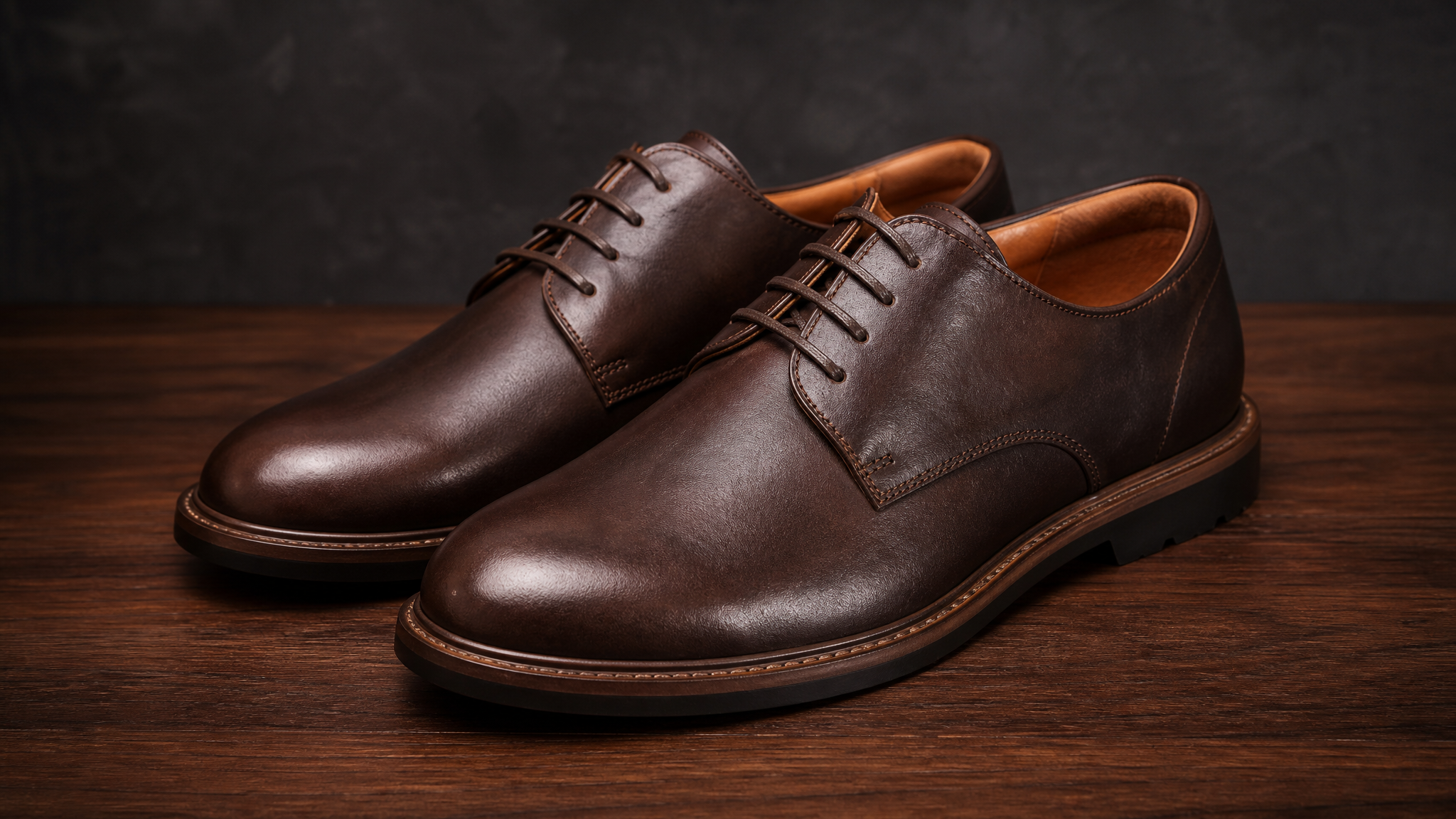 YF-DB-2614 full-grain derby on a wide-fit last, Blake construction