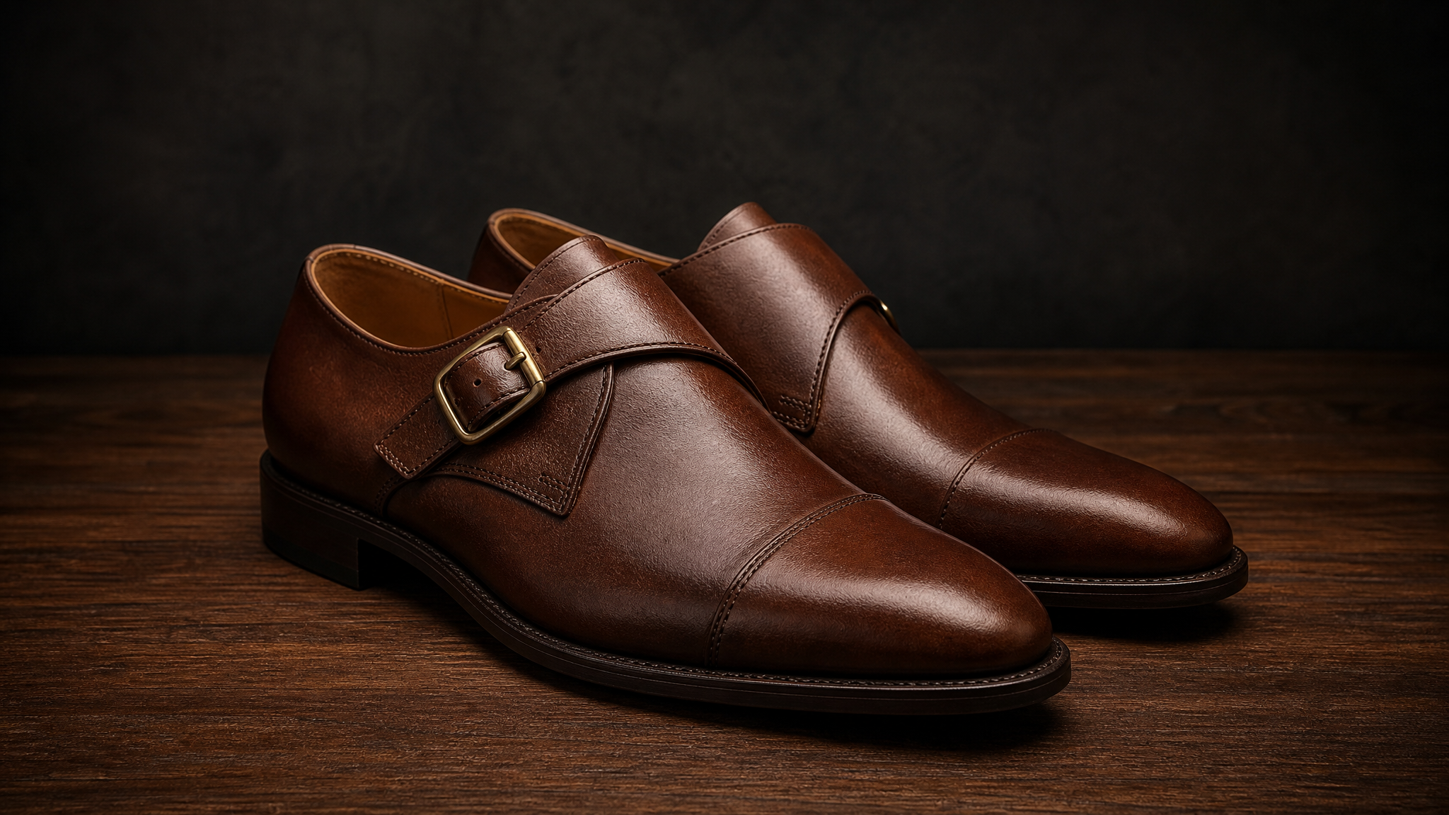 YF-MS-2641 full-grain single monk strap