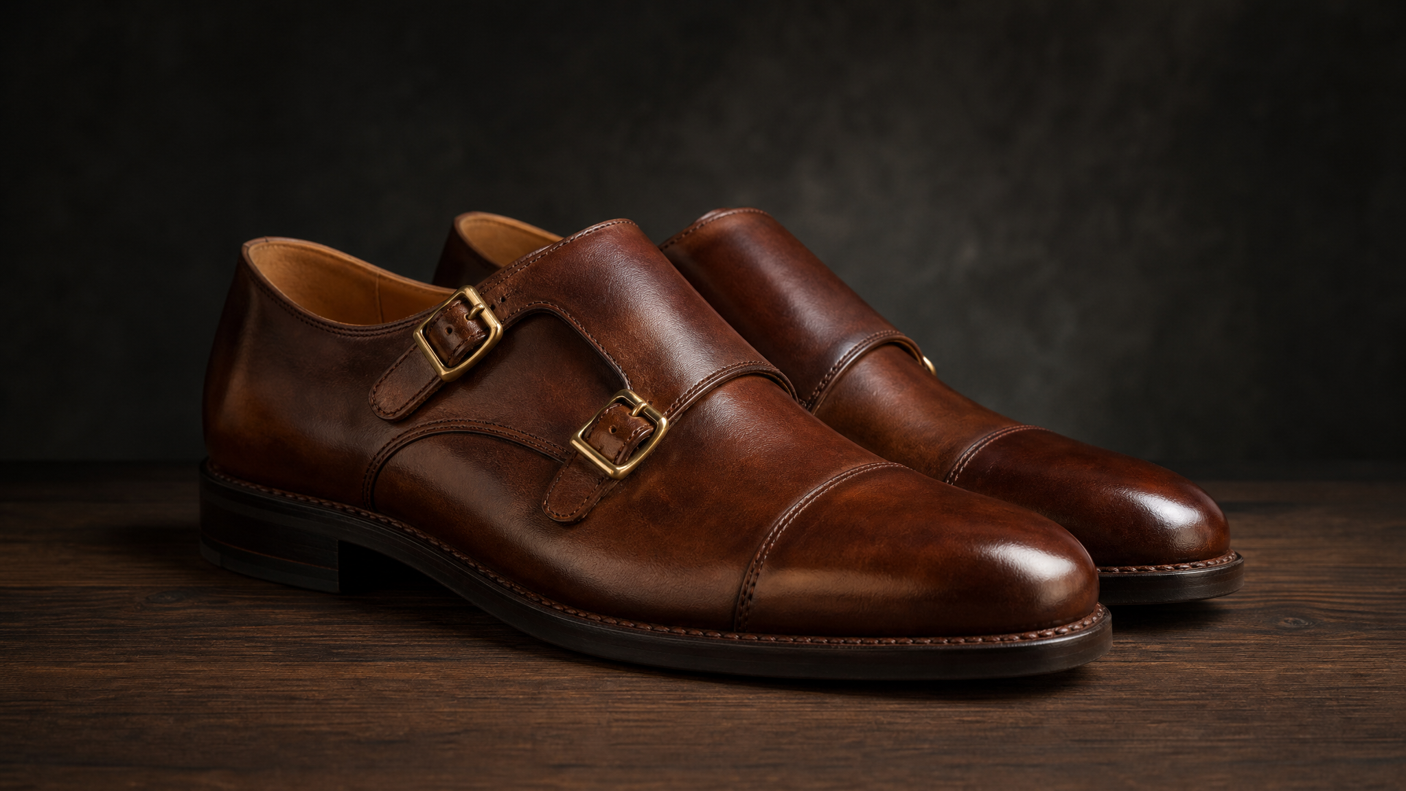 YF-MS-2642 full-grain double monk strap